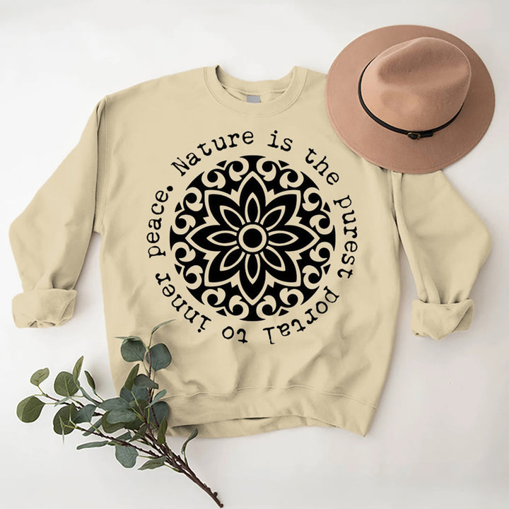 Olivenorma NATURE IS THE PUREST PORTAL TO INNER PEACE Fleece Inspiritual Sweatshirt - image 10