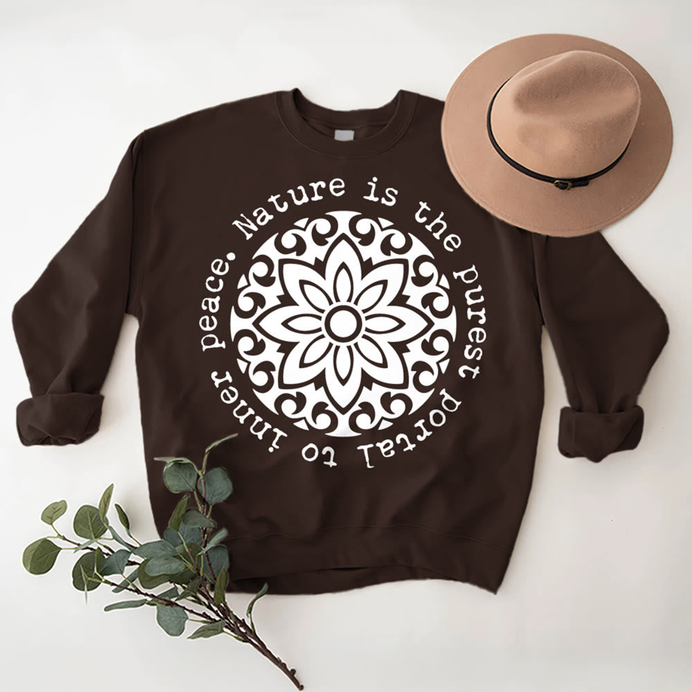 Olivenorma NATURE IS THE PUREST PORTAL TO INNER PEACE Fleece Inspiritual Sweatshirt - image 8