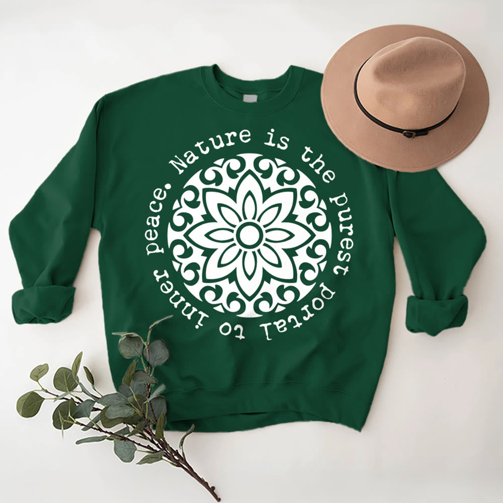 Olivenorma NATURE IS THE PUREST PORTAL TO INNER PEACE Fleece Inspiritual Sweatshirt - image 14