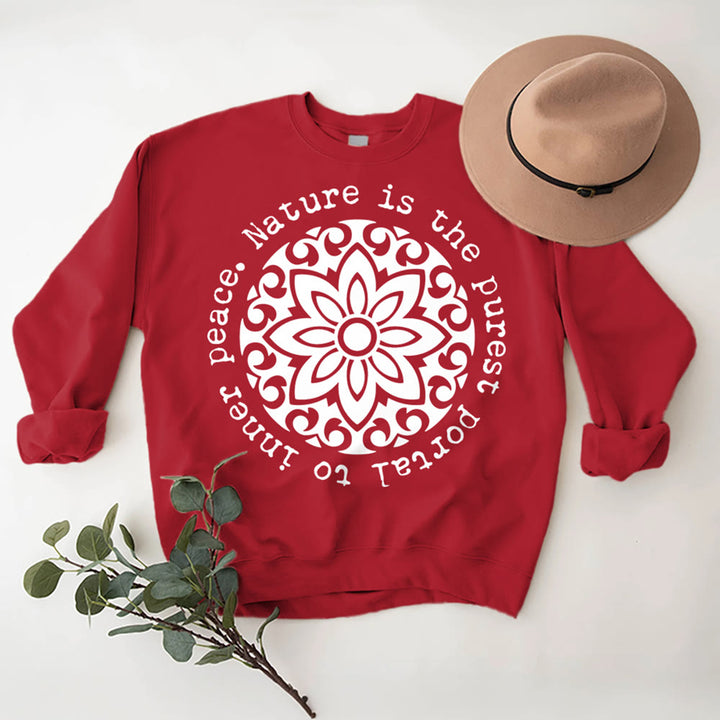 Olivenorma NATURE IS THE PUREST PORTAL TO INNER PEACE Fleece Inspiritual Sweatshirt - image 12