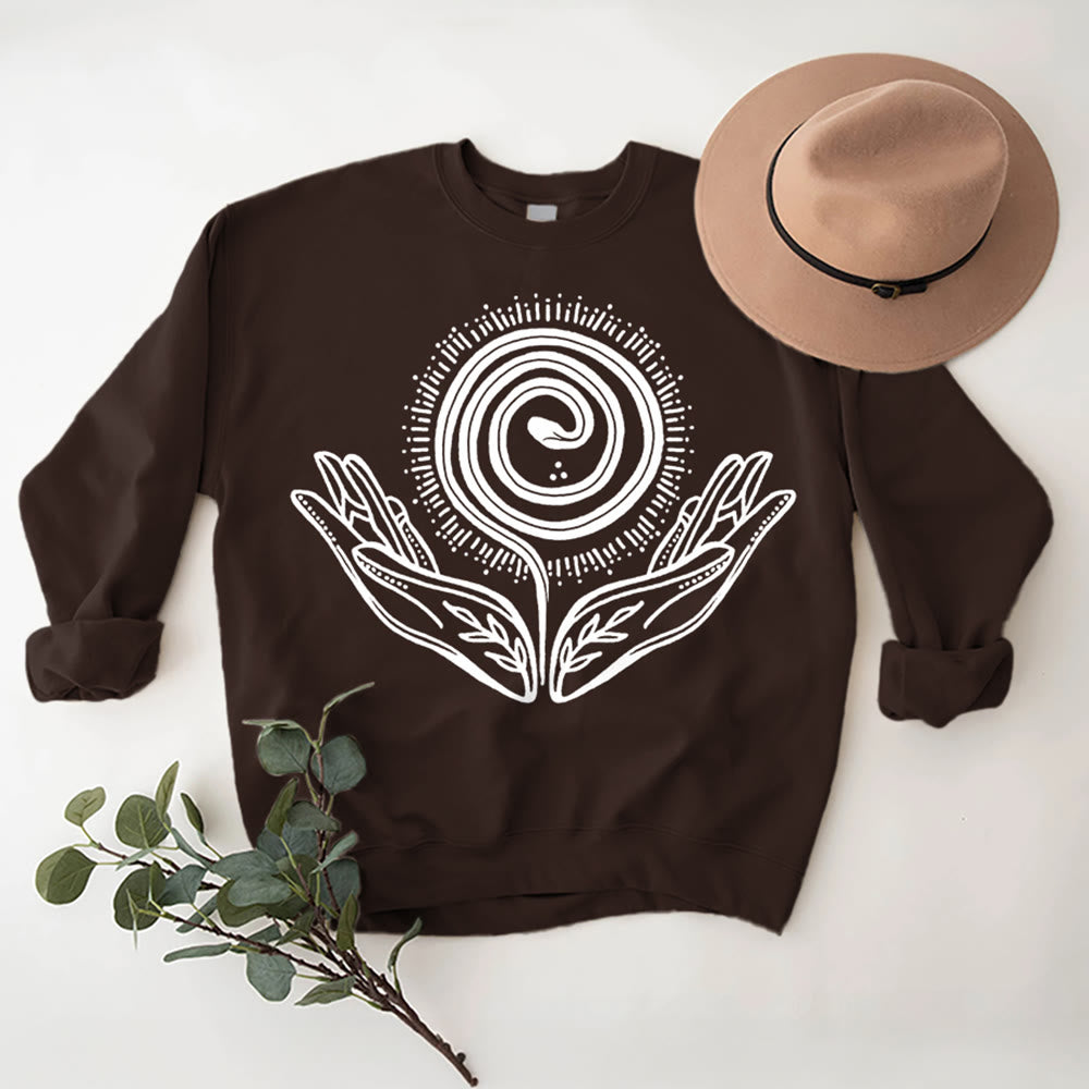 Olivenorma Spiritual Growth Spiral Tee Crewneck Long Sleeve Loose Sweatshirt - image 10