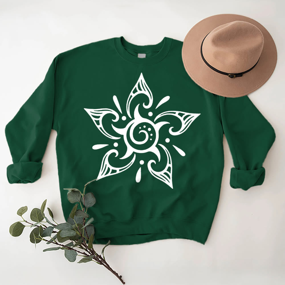 Olivenorma Tribal Mystical Spiritual Growth Floral Fleece Pullover Sweatshirt - image 14