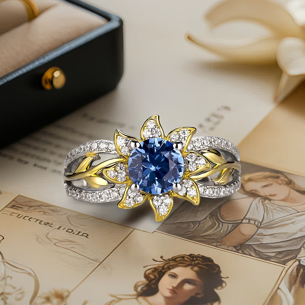 FREE Today: Sunflower Glory: Gilded Blue Zircon Ring of Light - image 7