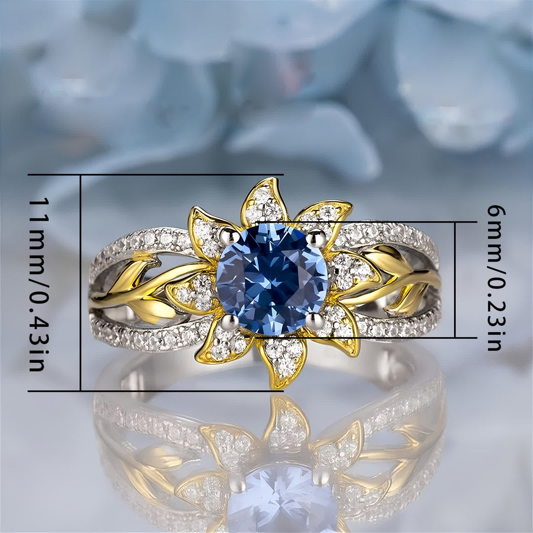 FREE Today: Sunflower Glory: Gilded Blue Zircon Ring of Light - image 8