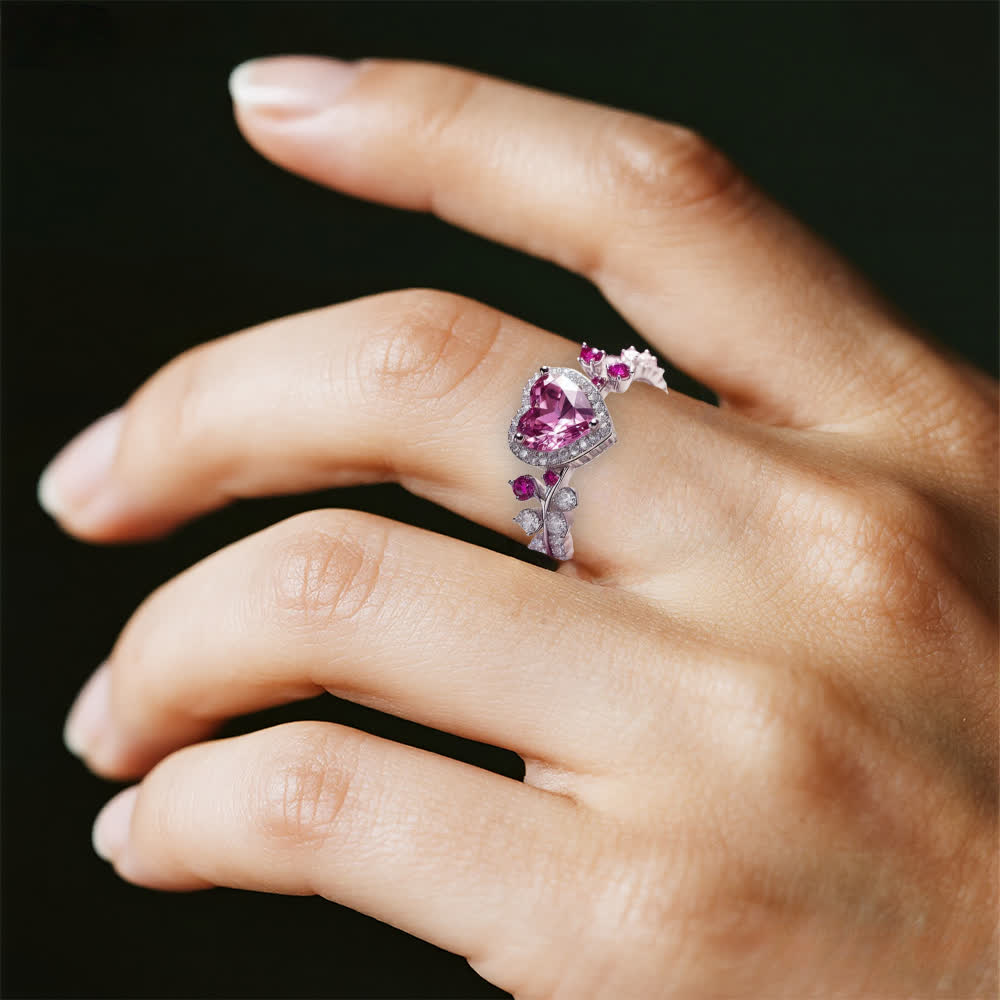 FREE Today: Eternal Love's Embrace: Heart Amethyst Zircon Ring - image 1
