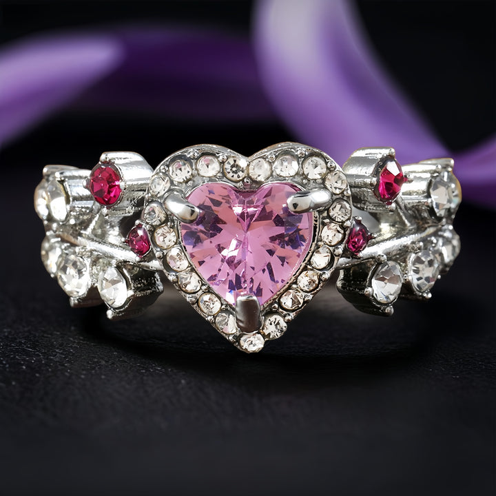 FREE Today: Eternal Love's Embrace: Heart Amethyst Zircon Ring - image 6