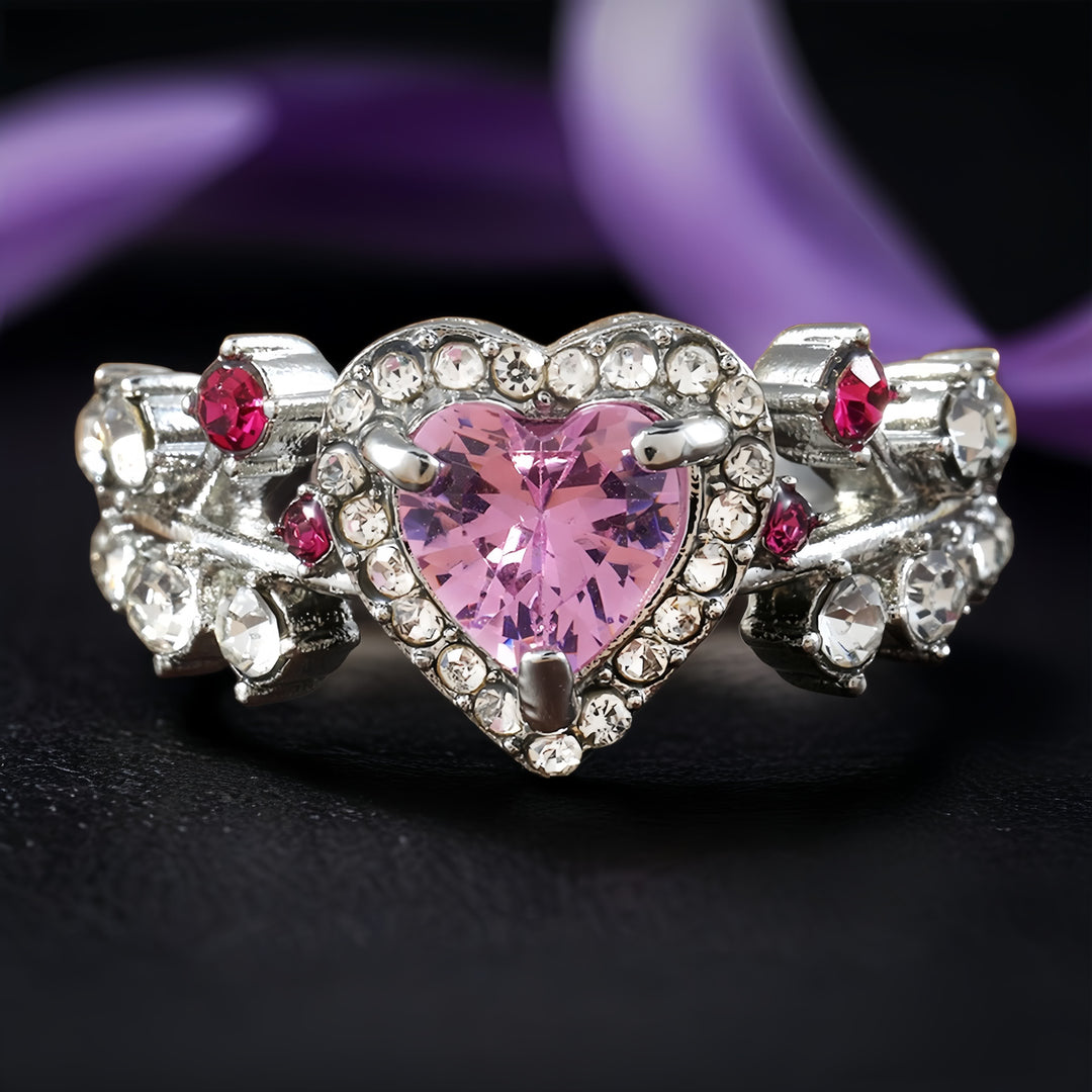 FREE Today: Eternal Love's Embrace: Heart Amethyst Zircon Ring - image 6