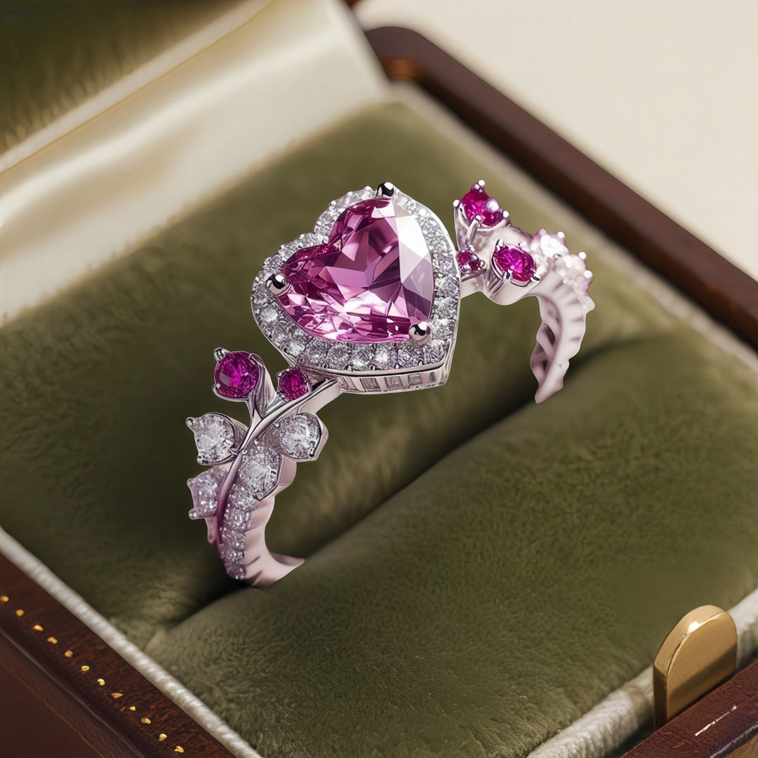 FREE Today: Eternal Love's Embrace: Heart Amethyst Zircon Ring - image 4