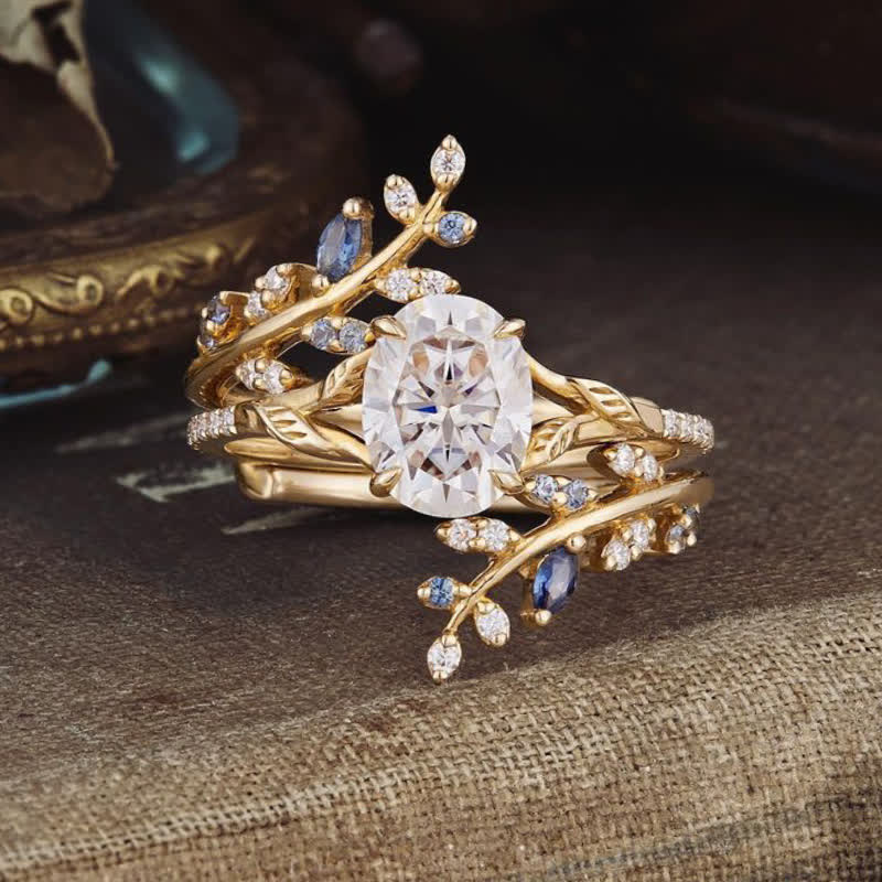 FREE Today: Vine Alexandrite Engagement Ring Set - White Zircon & Sapphire - US 10 - image 10