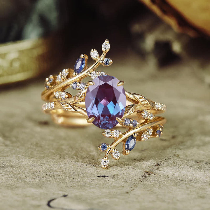 FREE Today: Vine Alexandrite Engagement Ring Set - Alexandrite - US 10 - image 0