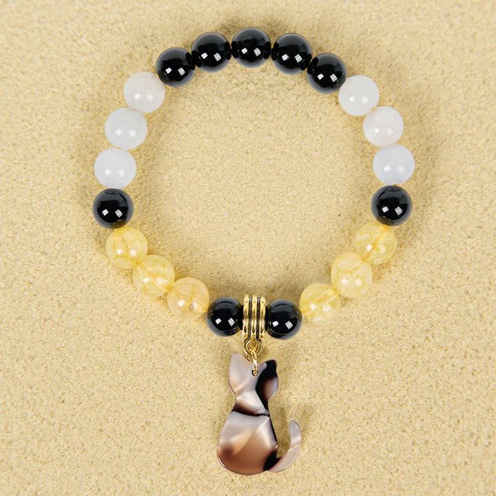 Olivenorma Luck & Fortune Tri-Color Calico Cat Gemstone Bracelet - image 3
