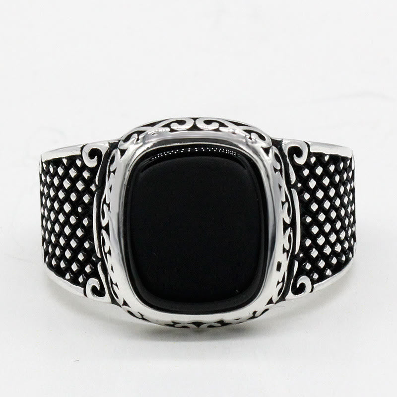 Olivenorma Black Onyx Men Silver Cool Gift Ring - image 4