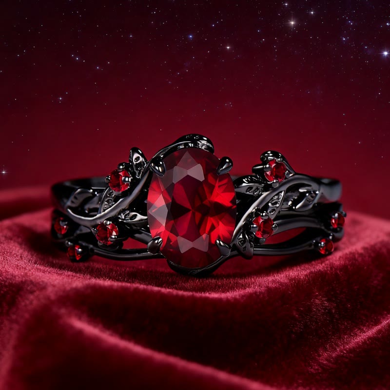 Olivenorma ​Hesperides' Night Ring​​ - US 11 - Garnet - image 0