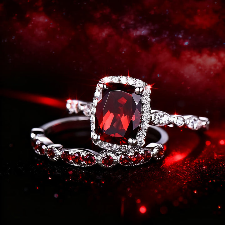 Olivenorma The Fiery Antares Obelisk Garnet Duo Ring - US 10 - image 0