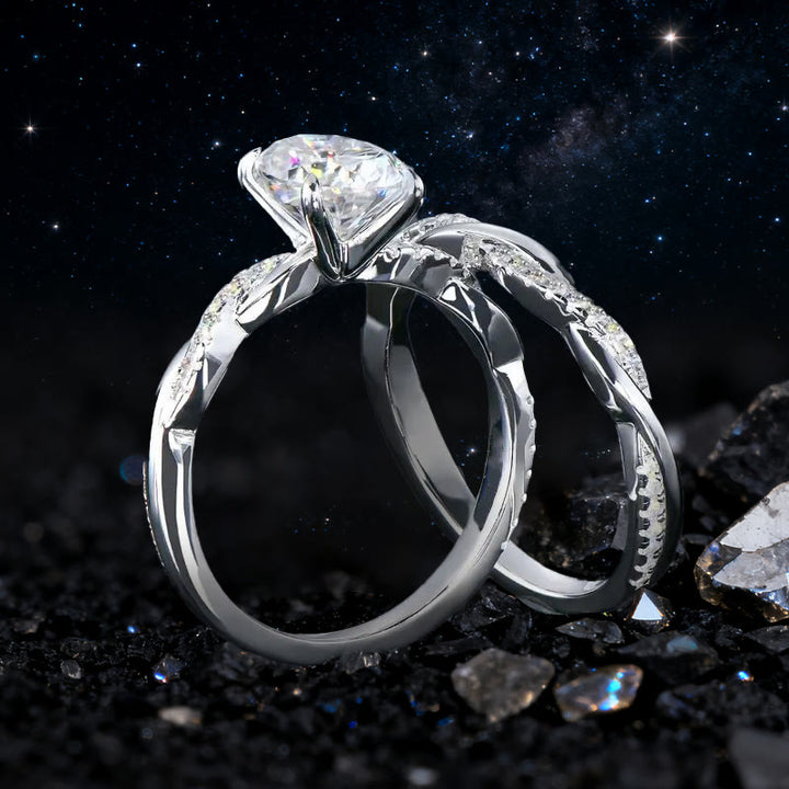 Olivenorma Celestial Nyx Moissanite Twist Ring Set - image 4