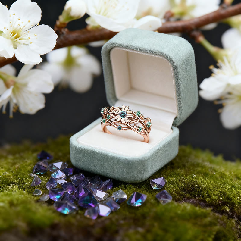 Olivenorma Sylvan Whisper Floral Duo Ring - image 3
