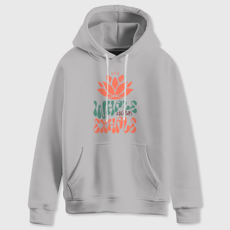Olivenorma INHALE & EXHALE Lotus Yoga Meditation Fleece Sweater Unisex Long Sleeve Hoodies - image 7