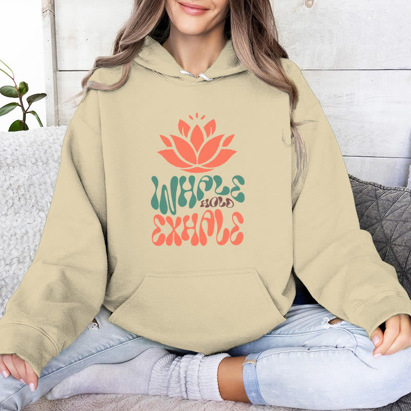 Olivenorma INHALE & EXHALE Lotus Yoga Meditation Fleece Sweater Unisex Long Sleeve Hoodies - LightYellow - 2XL - image 10