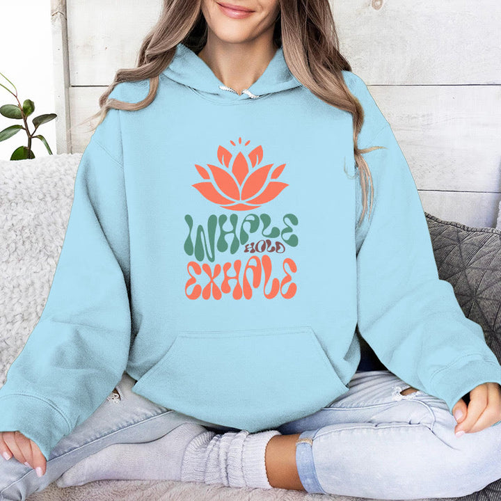 Olivenorma INHALE & EXHALE Lotus Yoga Meditation Fleece Sweater Unisex Long Sleeve Hoodies - Blue - 2XL - image 16