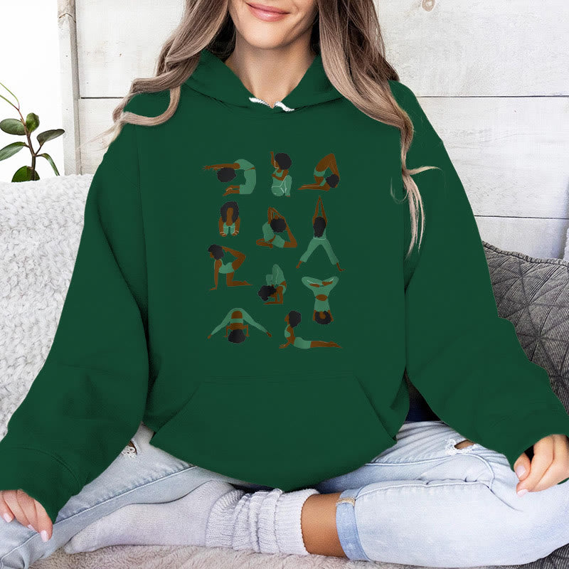 Olivenorma Yoga Poses Oversized Sweatshirts Outfits Fleece Sweaters Tops Hoodies - Green - 2XL - image 16