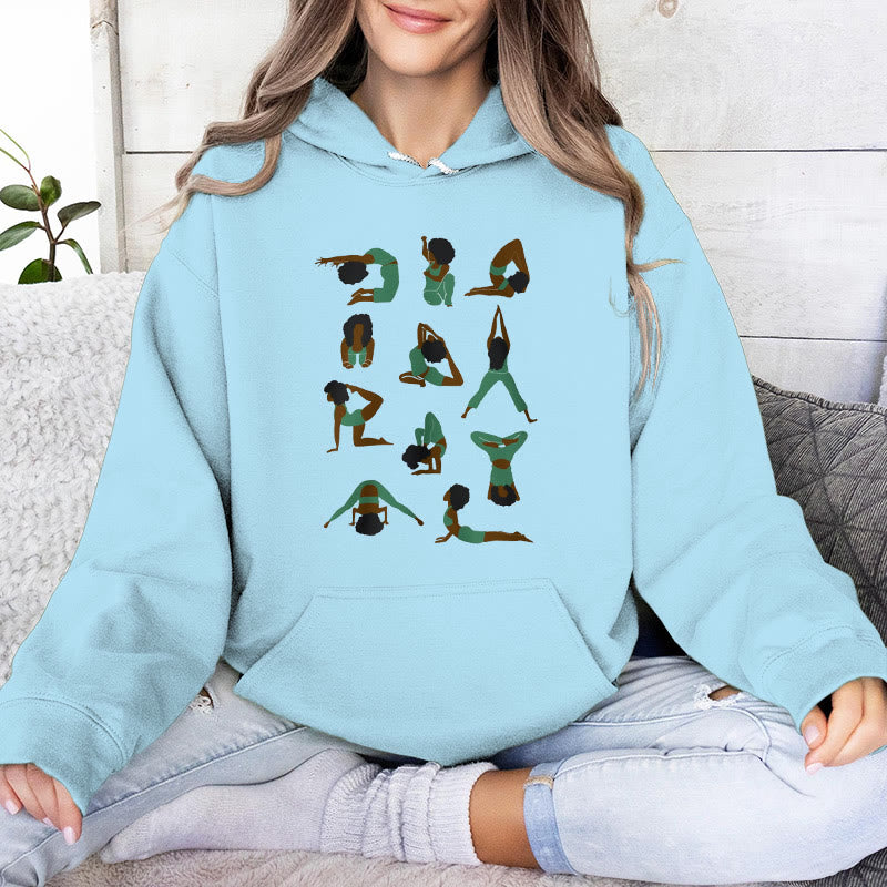 Olivenorma Yoga Poses Oversized Sweatshirts Outfits Fleece Sweaters Tops Hoodies - Blue - 2XL - image 0