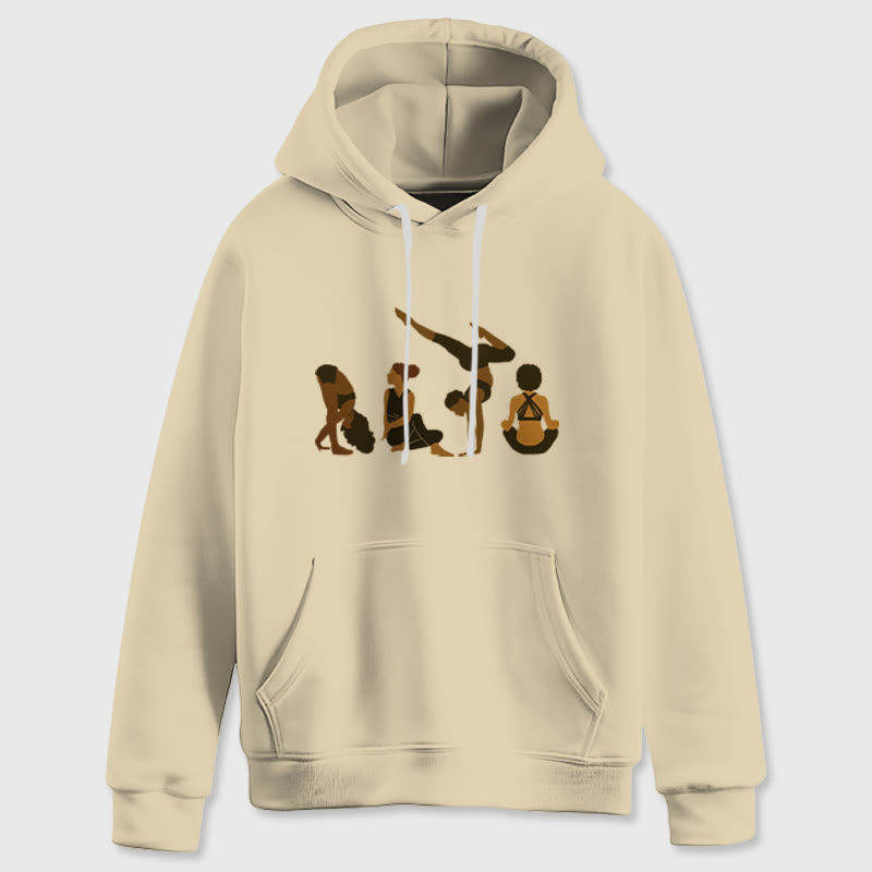 Olivenorma Black Woman Yoga Pose Sweaters Unisex Fitness Workout Meditation Fleece Hoodies - image 1