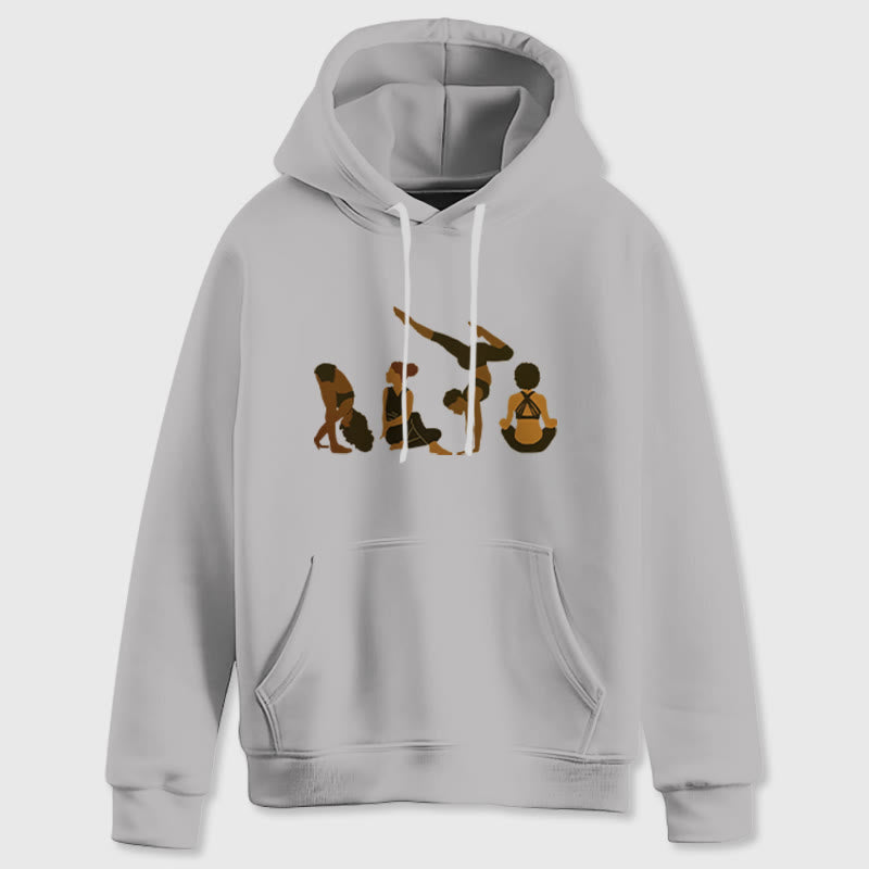 Olivenorma Black Woman Yoga Pose Sweaters Unisex Fitness Workout Meditation Fleece Hoodies - image 9