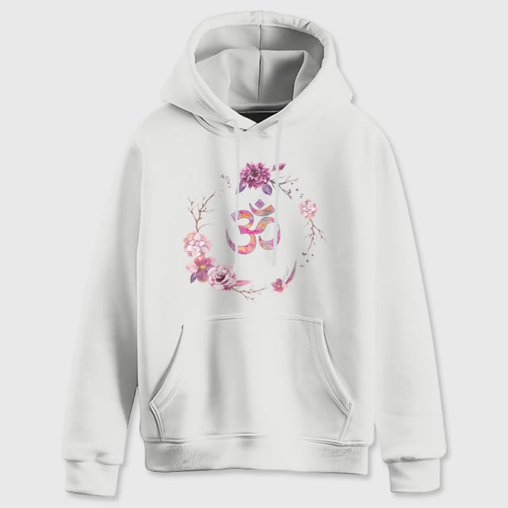 Olivenorma OM Symbol Flowers Inspirational Sweaters Fleece Top Casual Yoga Hoodies - image 8