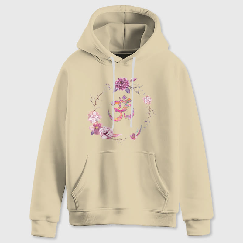 Olivenorma OM Symbol Flowers Inspirational Sweaters Fleece Top Casual Yoga Hoodies - image 12