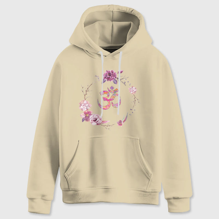 Olivenorma OM Symbol Flowers Inspirational Sweaters Fleece Top Casual Yoga Hoodies - image 12