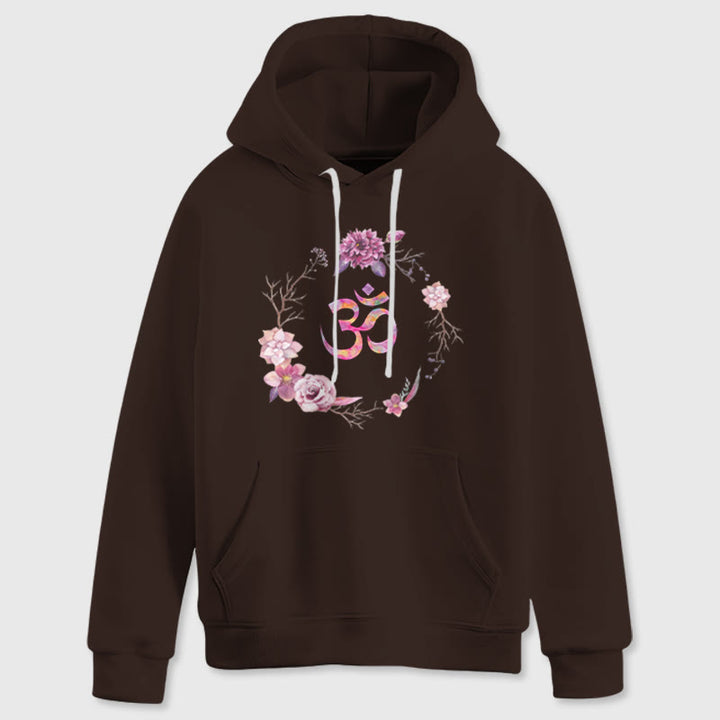 Olivenorma OM Symbol Flowers Inspirational Sweaters Fleece Top Casual Yoga Hoodies - image 1