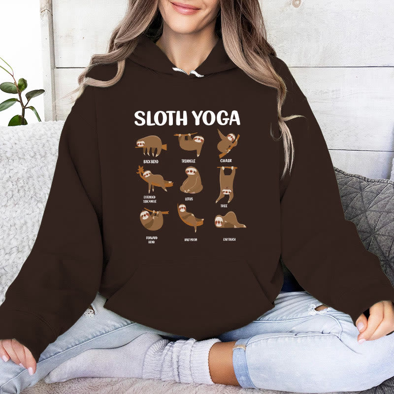 Olivenorma Funny Sloth Yoga Poses Meditation Yoga Sweatshirts Fleece Hoodies - image 11