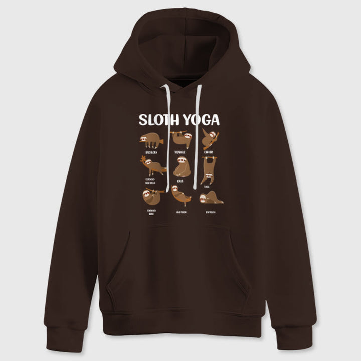 Olivenorma Funny Sloth Yoga Poses Meditation Yoga Sweatshirts Fleece Hoodies - Brown - 2XL - image 10