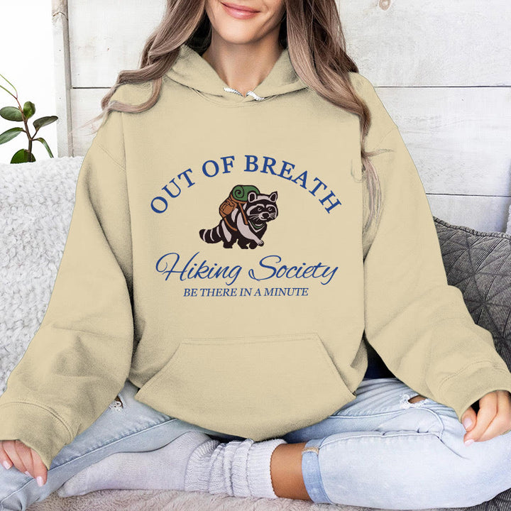 Olivenorma OUT OF BREATH Raccoon Healing Sweaters Unisex Fleece Tops Loose Fits Hoodies - LightYellow - 2XL - image 10