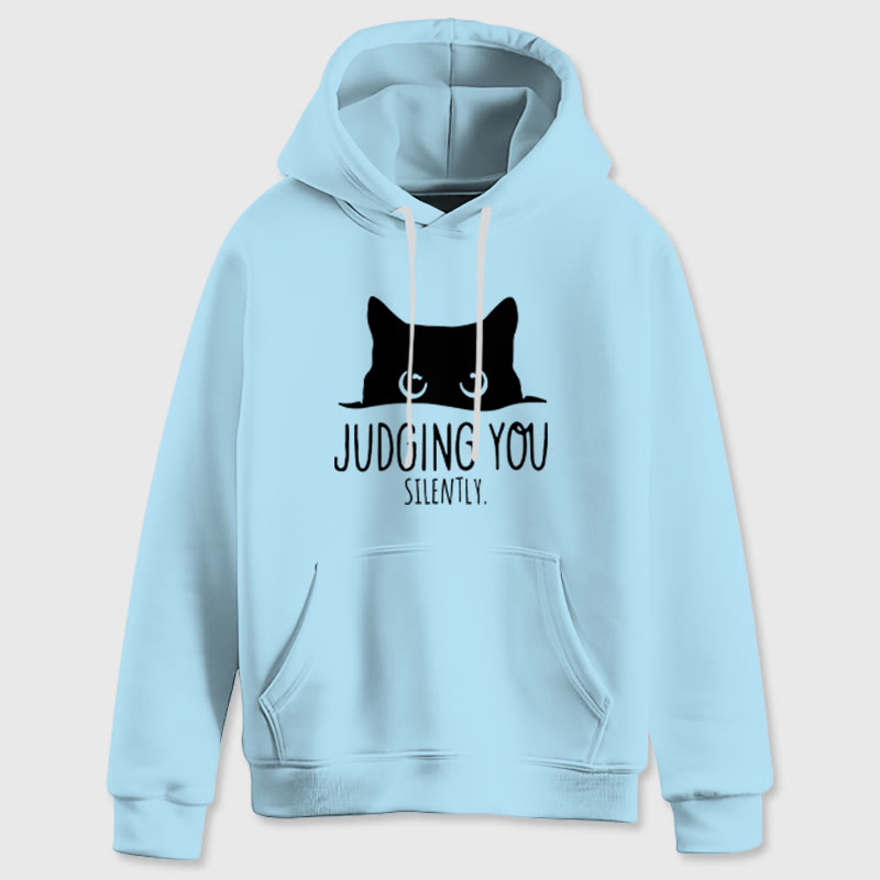 Olivenorma JUDGING YOU SILENTLY Cute Kitten Loose Fit Sweatshirts Women Men Hoodies - image 1