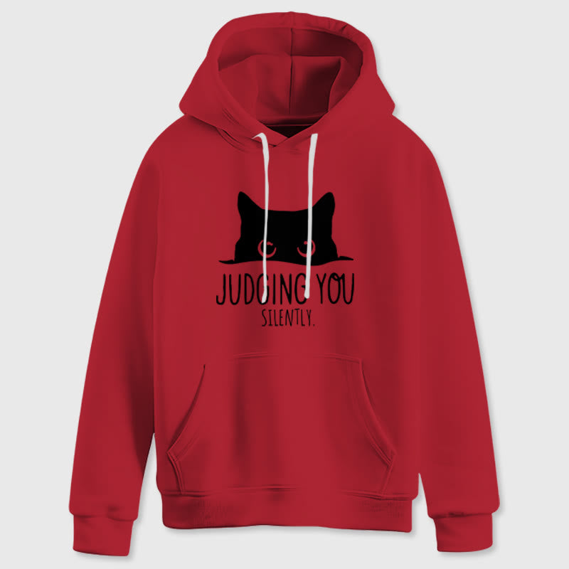 Olivenorma JUDGING YOU SILENTLY Cute Kitten Loose Fit Sweatshirts Women Men Hoodies - image 11