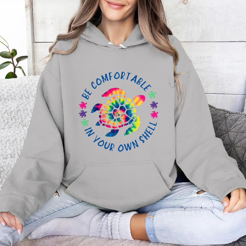 Olivenorma "BE COMFORTABLE IN YOUR OUR SHELL" Sea turtle Spiritual Hooded Sweaters Fleece Hoodies - Grey - 2XL - image 6