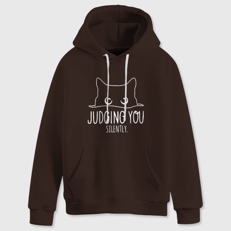 Olivenorma JUDGING YOU SILENTLY Cute Kitten Loose Fit Sweatshirts Women Men Hoodies - image 15
