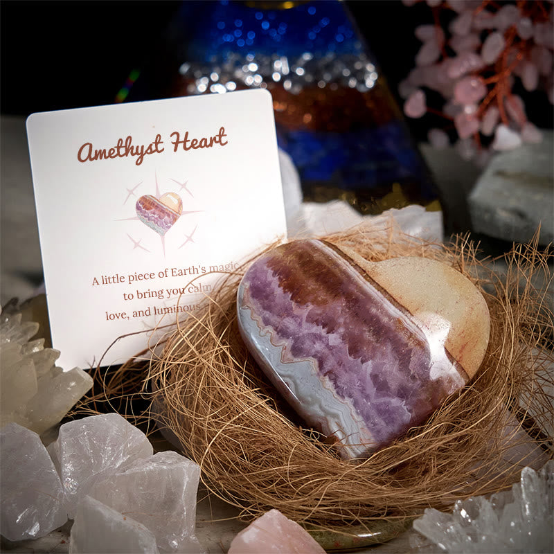 Olivenorma Amethyst Heart Earth's Magic Natural Healing Gemstone Decoration - image 1