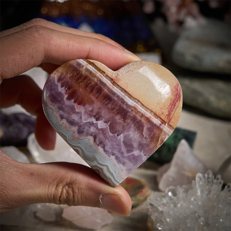Olivenorma Amethyst Heart Earth's Magic Natural Healing Gemstone Decoration - image 2