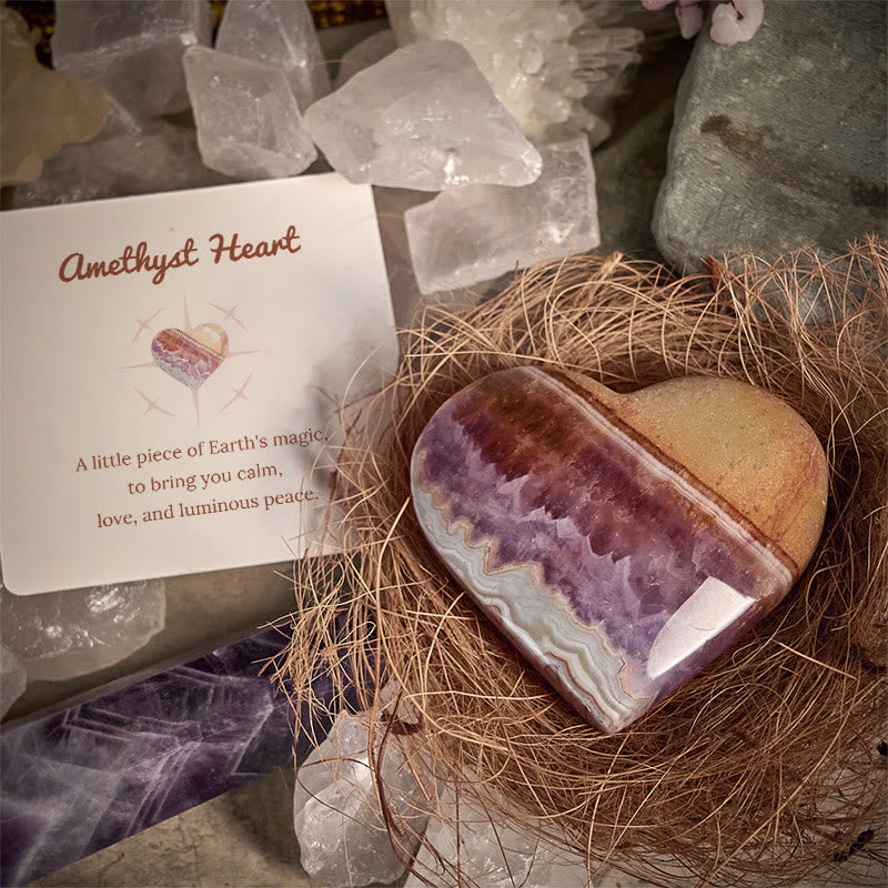 Olivenorma Amethyst Heart Earth's Magic Natural Healing Gemstone Decoration - image 3