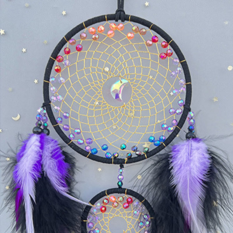 Olivenorma Brilliant Rainbow Crystal Circular Net Boho Dream Catchers - image 4