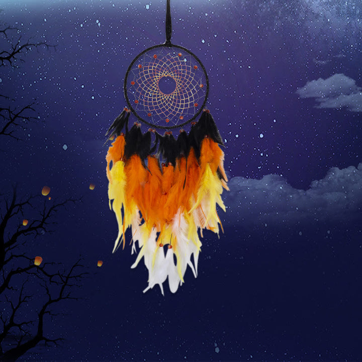 Olivenorma Dance of the Flames Dreamcatchers Halloween Decor Native American Dream Catcher - With Lights - image 0