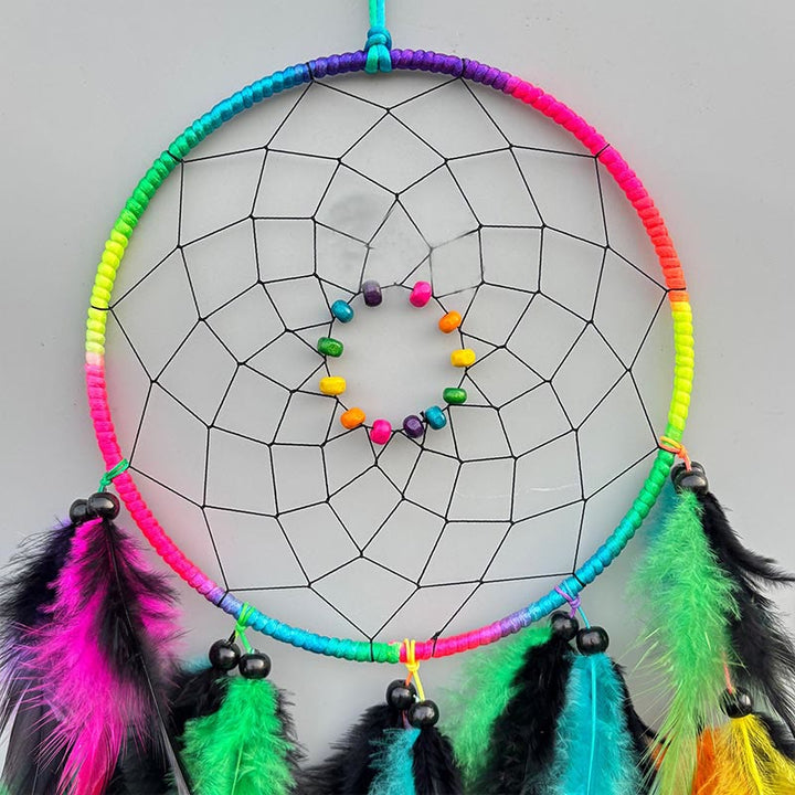 Olivenorma Starlit Night Splendor Rainbow Handmade Wall Hanging Feather Dream Catcher - image 2