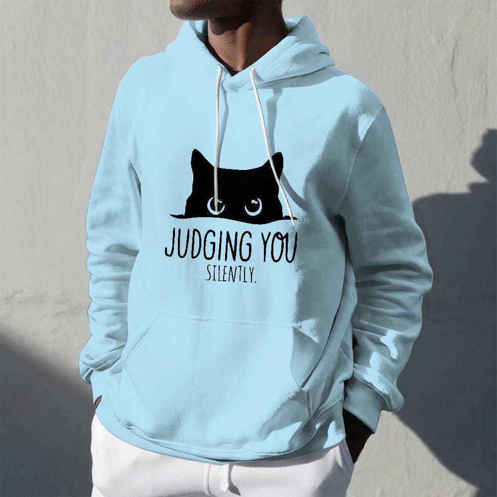 Olivenorma JUDGING YOU SILENTLY Cute Kitten Loose Fit Sweatshirts Women Men Hoodies - image 2