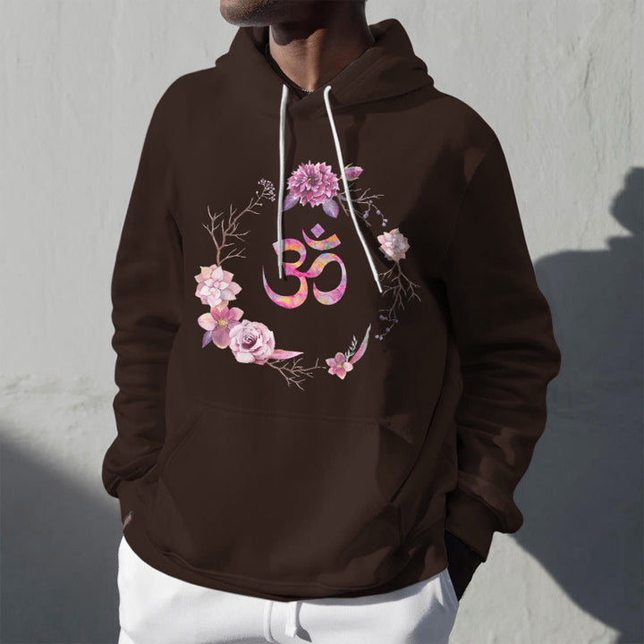Olivenorma OM Symbol Flowers Inspirational Sweaters Fleece Top Casual Yoga Hoodies - image 2