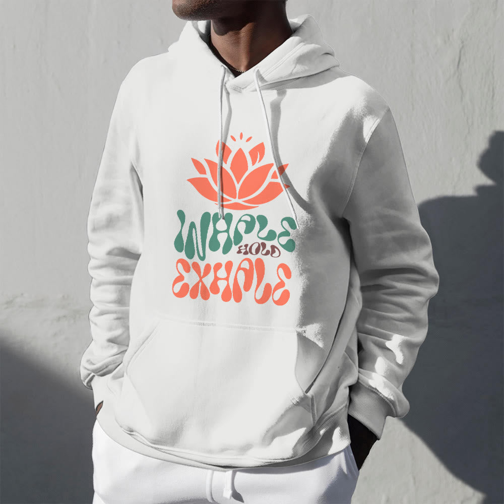 Olivenorma INHALE & EXHALE Lotus Yoga Meditation Fleece Sweater Unisex Long Sleeve Hoodies - image 2