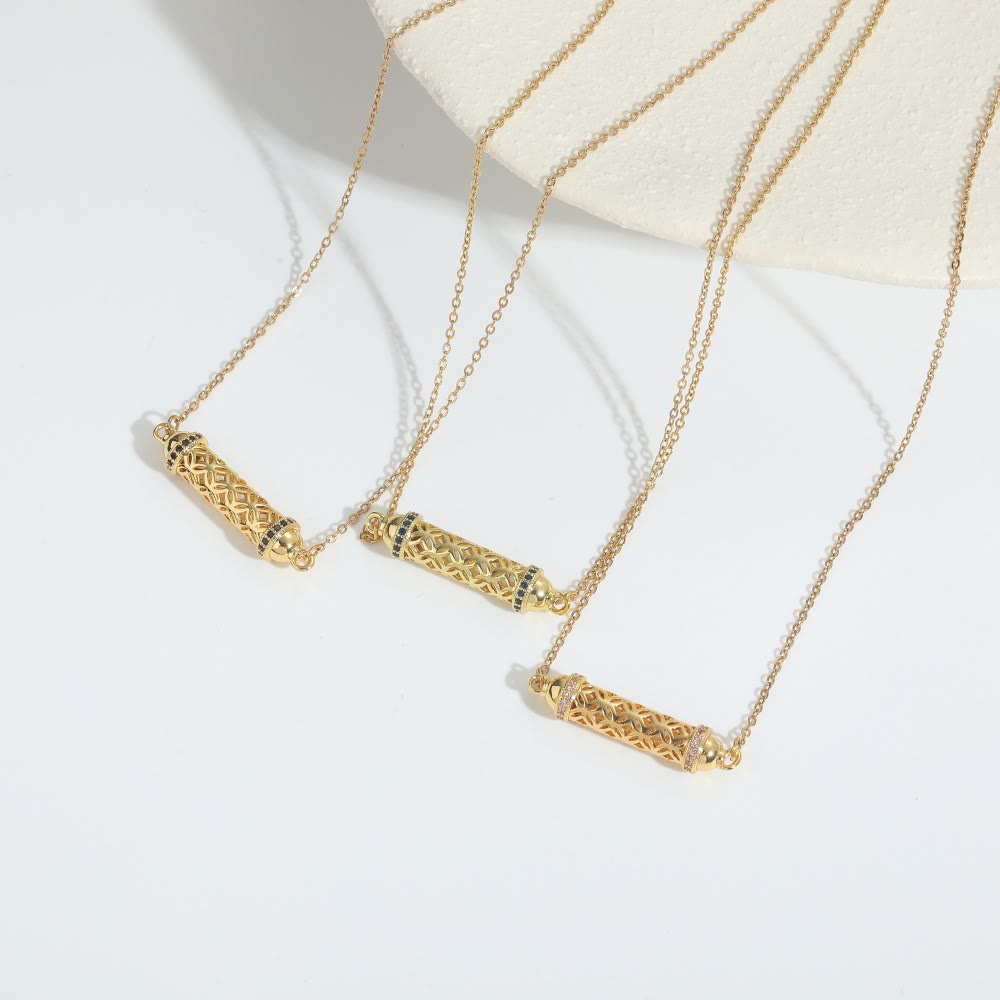 Olivenorma Vintage Hollow Tube Zirconia Choker Necklace - image 10