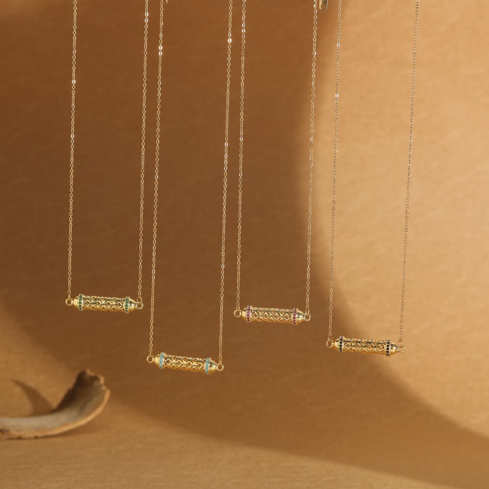 Olivenorma Vintage Hollow Tube Zirconia Choker Necklace - image 0