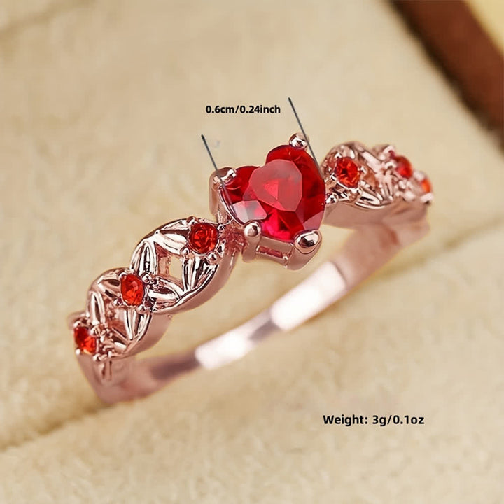 Olivenorma Garnet Heart Zircon Ring - image 5